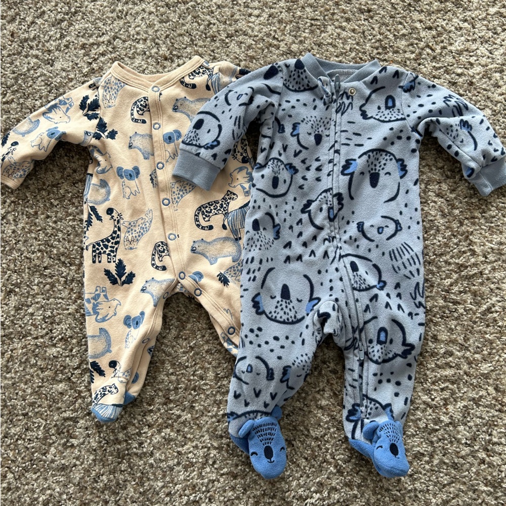 Carters Cozy Kids Animal Print One Piece Set 3 month
